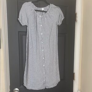 Old Navy Striped Button-Down Dress - Black and White